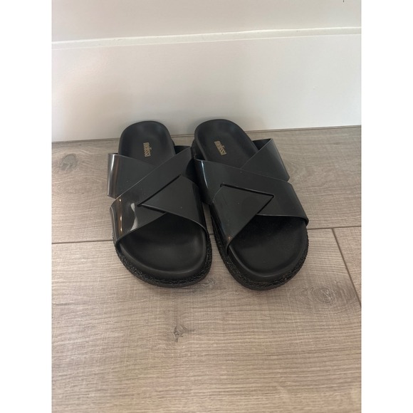 Melissa Shoes - Melissa black strap sandals/ flip flops size 8